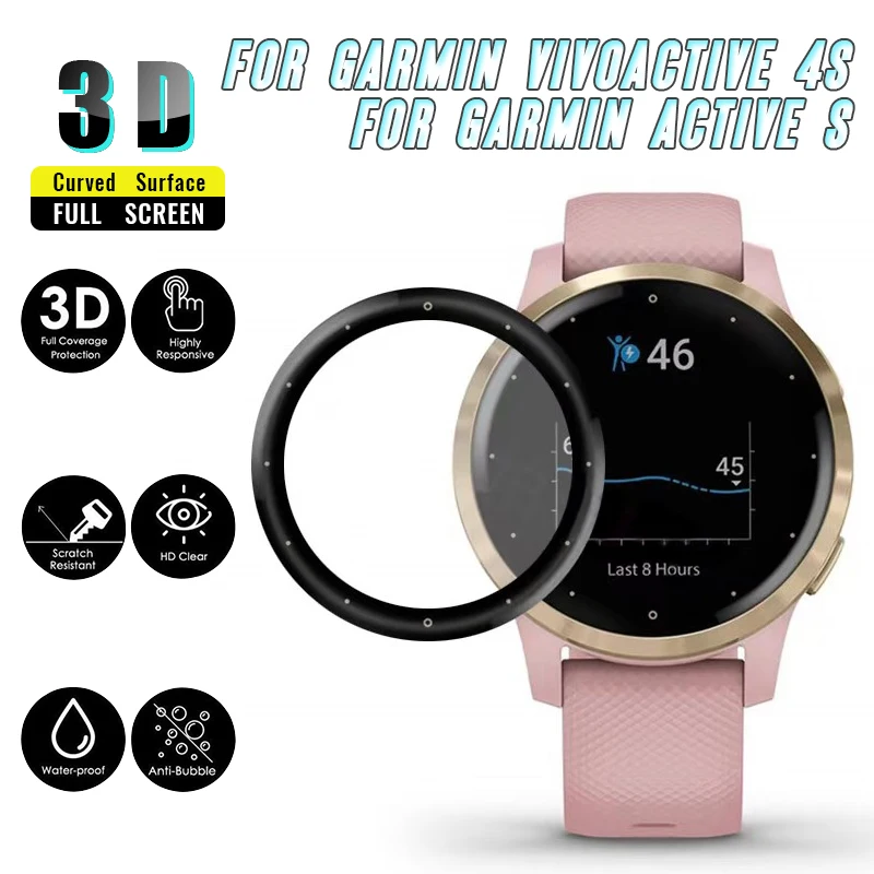 

Screen Protective Film For Garmin Active S / Vivoactive 4S Smartwatch 3D Curved Soft Edge Full Coverage Protector Accessories