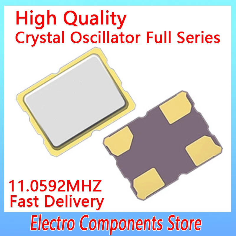 

5PCS 3225 4PIN 3.2*2.5mm 11.0592MHz 11.0592M Active SMD Quartz Crystal Oscillator Surface Mount Clock Crystal Oscillator Units