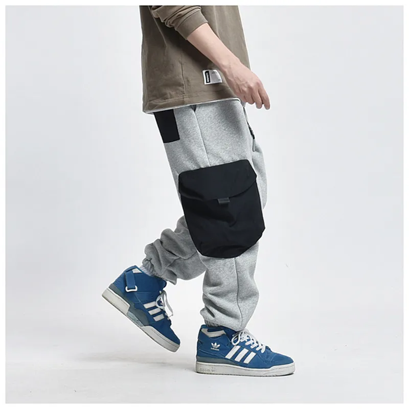 

Color Block Multi Pocket Sweatpants Men Patchwork Cargo Joggers Streetwear Fashion Casual Thick Work Trousers Mens
