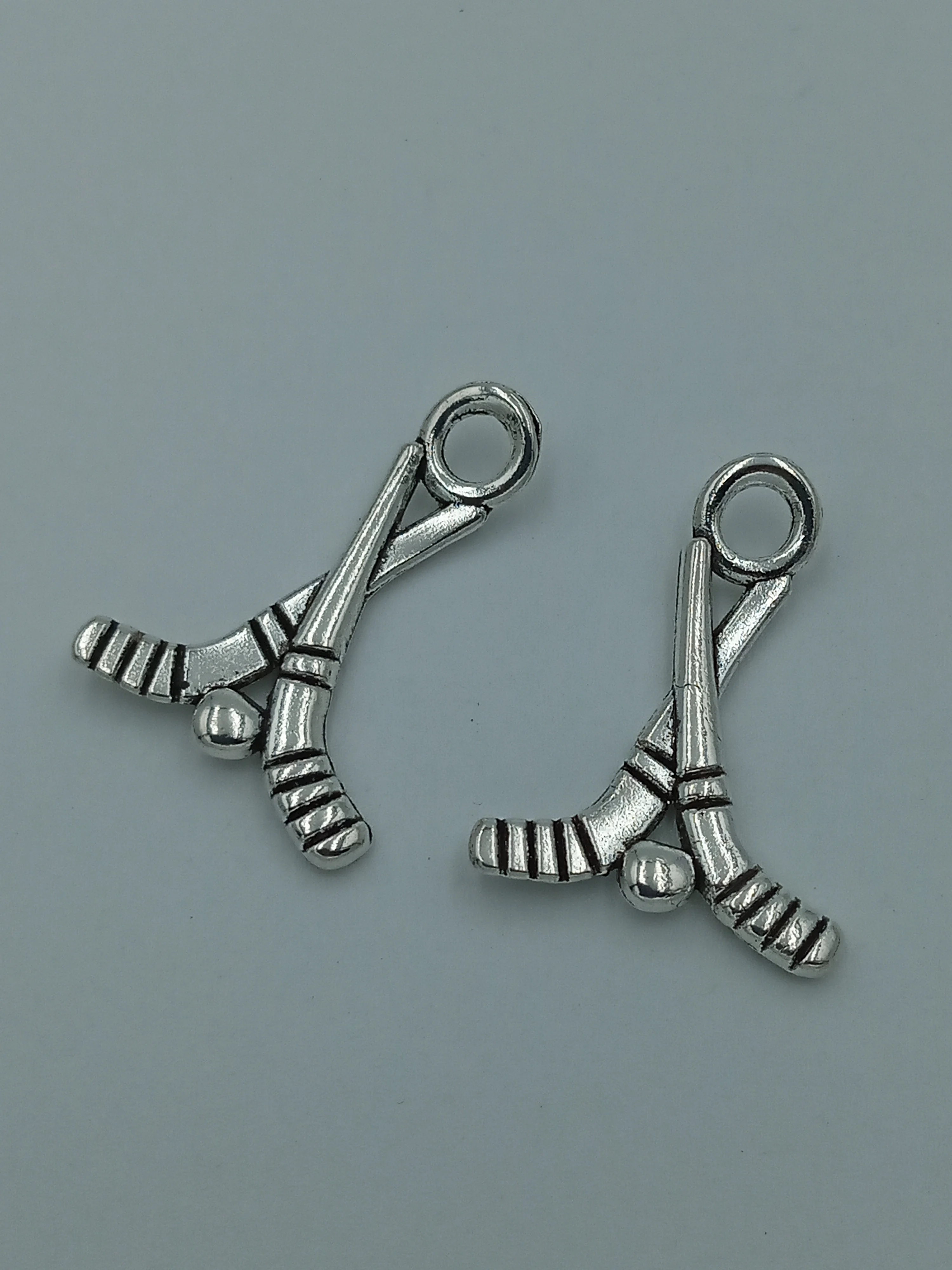 50pcs Hockey stick charms pendant 16x23mm antique silver ornament accessories jewelry making craft base material | Украшения и