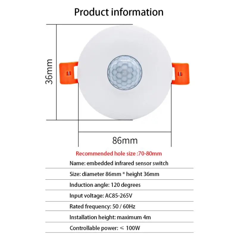 

Human Body Induction Automatic Body Infrared IR Sensor PIR Motion Detector Adjustable Time Sensitivity Delay Switch Smart Home