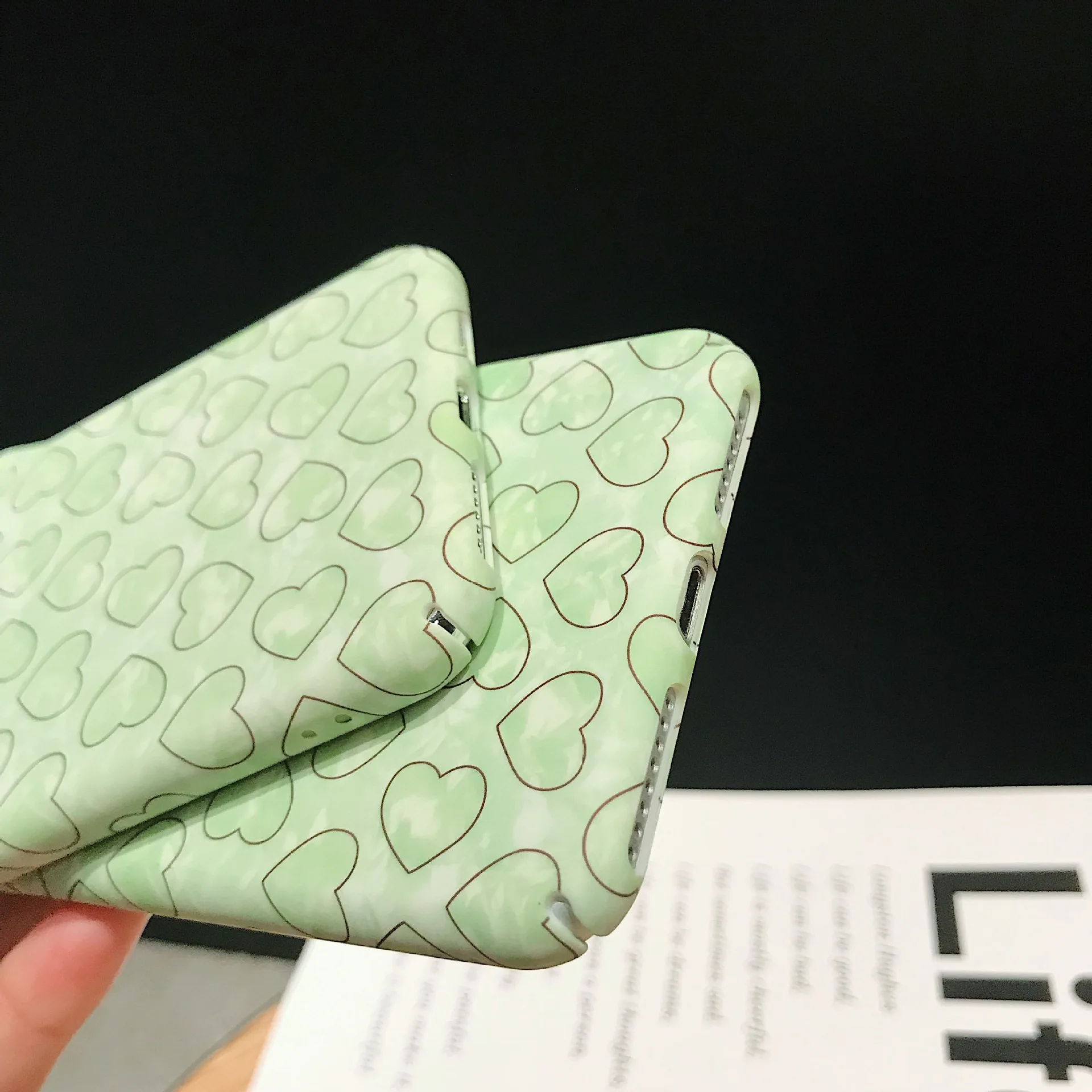 

Matcha green shell Grain Love Mobile Phone Shell iPhone Xs Max Case iPhone X Case