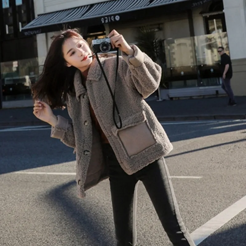 

Woollen Lamb Jacket for Women 2020 Autumn/Winter Fur One Body Thickened with Fluffy Loose Short Style