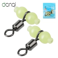donql 2050pcs luminous fishing swivel connector rolling barrel 3 way fluorescent beads fishhook lure line connector tackle