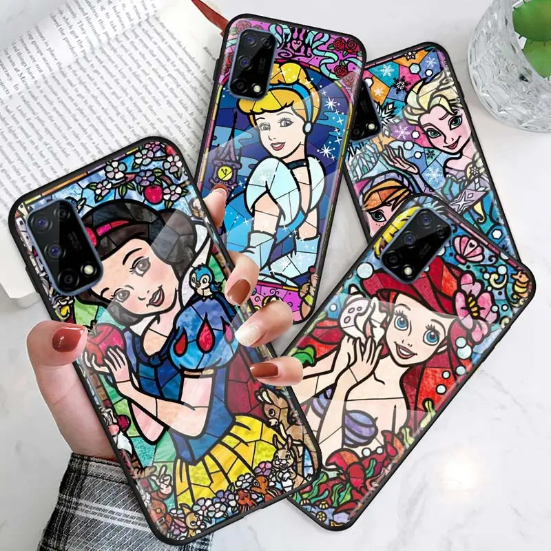 

Tempered Glass Cover Disney Retro Color Art For OPPO A9 2020 A52 Find X2 Lite Realme 7 7i 6 5 Pro C3 XT Phone Case Shell