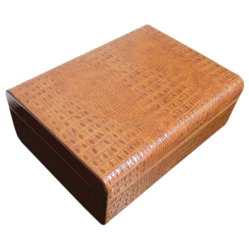 COHIBA Высокое Класс коричневый/черный крокодиловой кожи дерево кедра с подкладкой