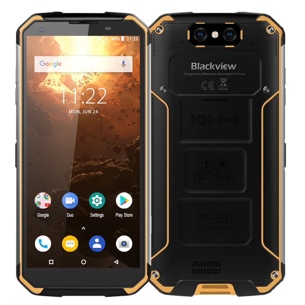 Оранжевый Blackview BV9500 Plus IP68 водонепроницаемый смартфон Helio P70 Восьмиядерный 10000 мАч 5,7 дюймов FHD 4 Гб+ 64 ГБ Android 9,0 мобильный телефон - Цвет: Оранжевый