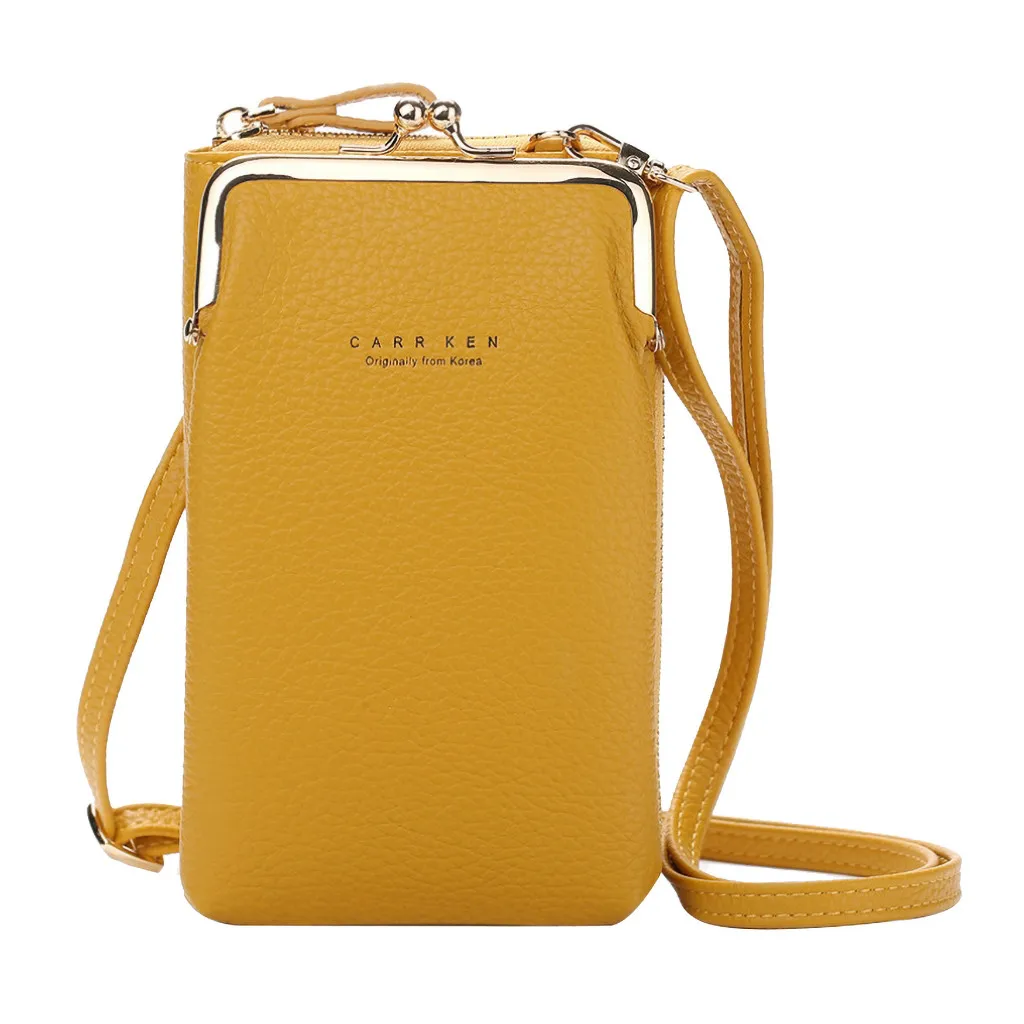 Brand Crossbody Bags Touch Screen Cell Phone Purse Bag Smartphone Wallet MetalPU  Leather Shoulder Strap Handbag Women Bag