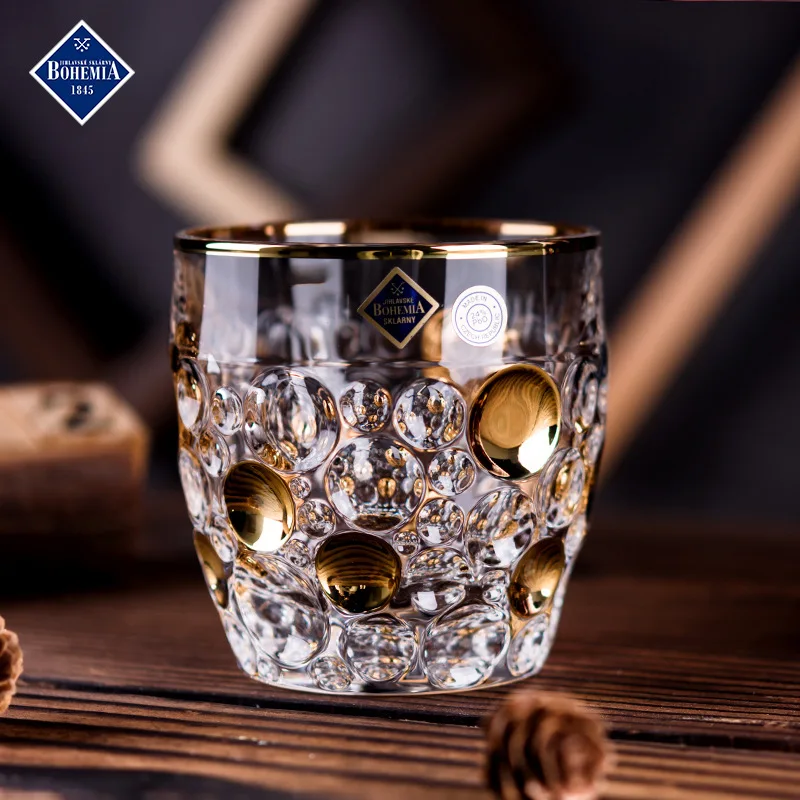 Бокал для виски с чешской позолотой креативный резной бокал вина за рубежом