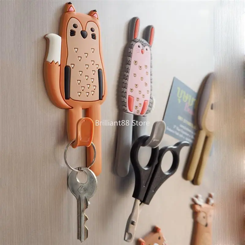 

Cute Detachable Hook Refrigerator Sticker Refrigerator Adsorption Message Packaging Keychain Hanger Hook