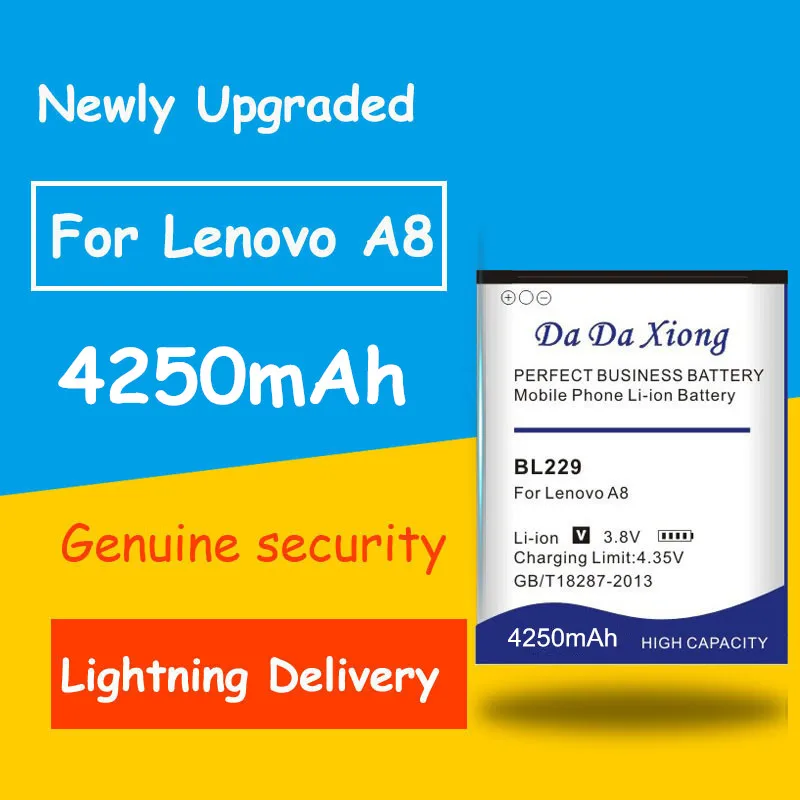 4250 мА/ч, BL229 BL 229 Батарея для lenovo A8 A808T A806 запасная батарея