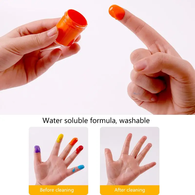 

12 Color 15ml Gouache Paint Finger Paint with Storage Box Washable Paint for Kid B36C
