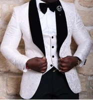 Best Quality Costume Groomsmen Shawl Lapel Tuxedos Red White Black Men Suits Wedding Best Man Blazer (Jacket+Pants+Tie+Vest)