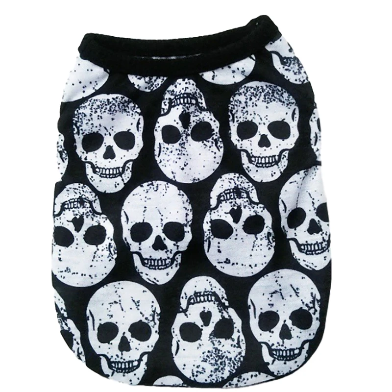 Летнее пальто для маленьких собак жилет с принтом черепа тыквы летучей мыши