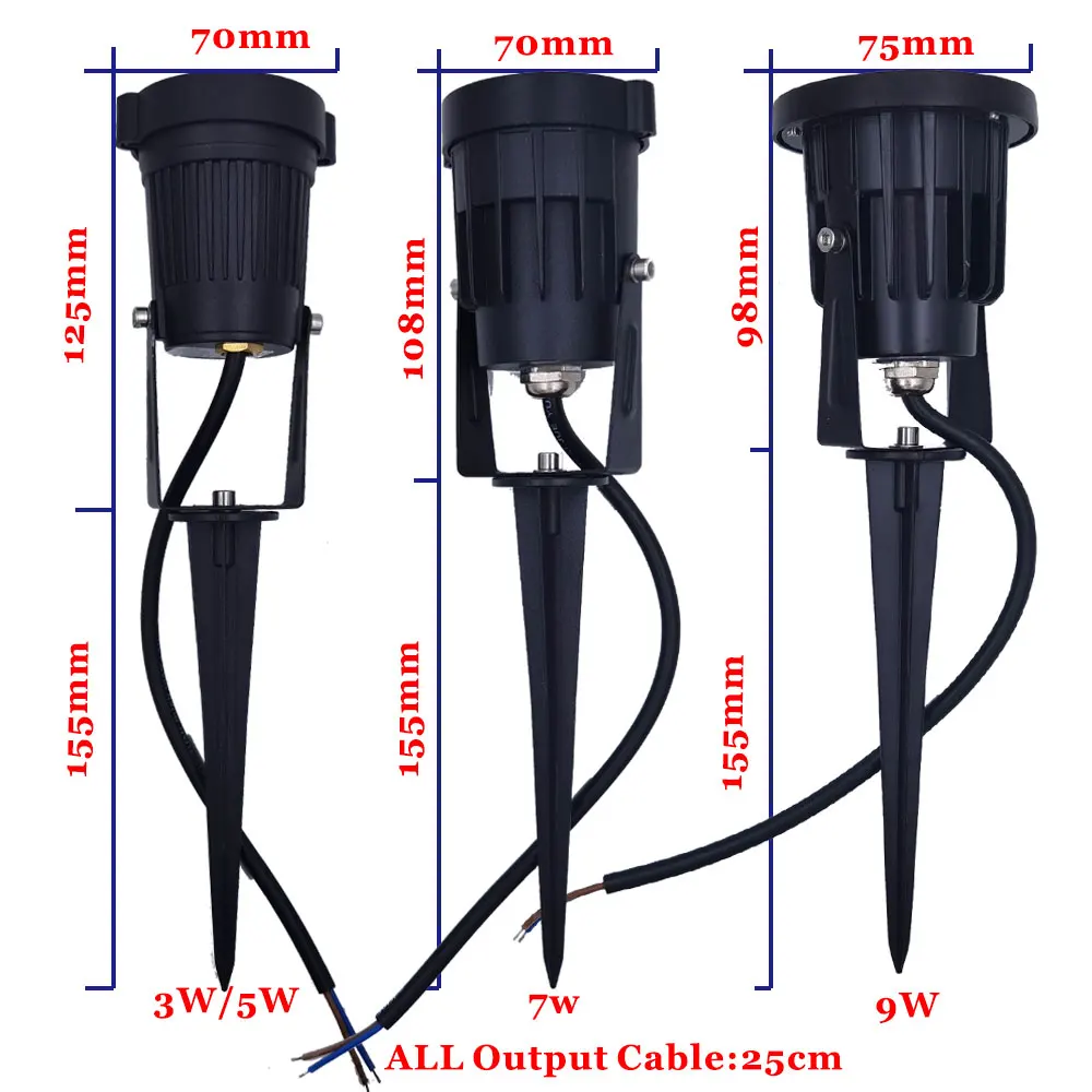 Бесплатная доставка садовый светодиодный светильник с шипами 3 Вт 5 7 9 уличный