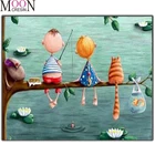 Алмазная 5D картина сделай сам, мультяшная кошка, бриллиантовая мозаика с вышивкой крестиком, квадратная круглая картина, стразы для дома