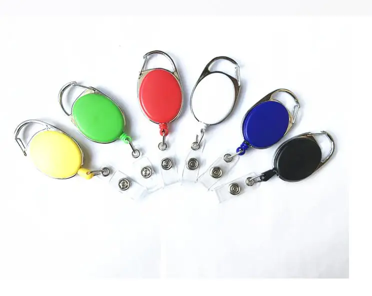 Конфетный цвет 200 шт. выдвижное кольцо для ключей цепь катушка ID шнур имя этикетка