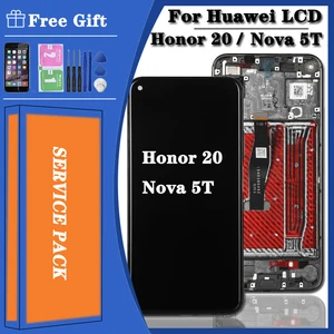6 26original honor20 lcd for huawei honor 20 lcd display touch screen digitizer assembly screen on for nova 5t nova5t display free global shipping