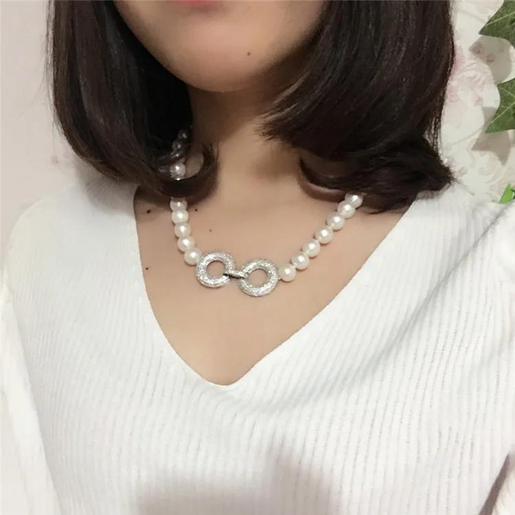 

Горячая Распродажа, 45 см белый пресноводный жемчуг, 11-12 мм, короткая цепь на шею, модные ювелирные изделия