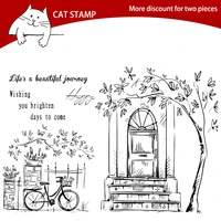 bicycle tree door transparent clear stamps for scrapbooking card making photo album silicone stamp diy decorative crafts