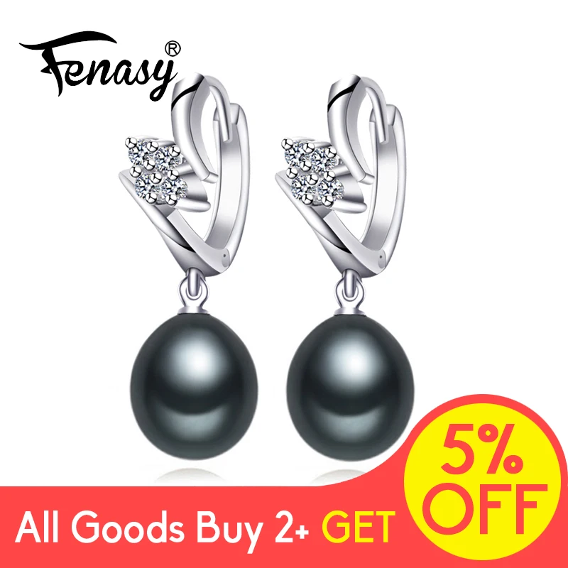 Женские серьги кольца из серебра 925 пробы с пресноводным жемчугом|earring jewelry|earring