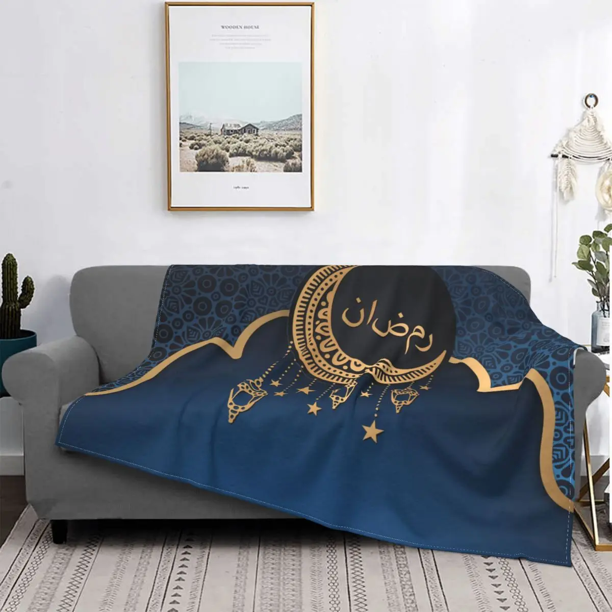 

Рамадан кареем мусульманское вязаное одеяло s исламский ИД Мубарак Фланелевое покрывало для спальни диван мягкое теплое покрывало с принто...