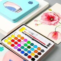 mrosaa solid watercolor paint set 36 color children beginners students hand painted water color painting solid art supplies