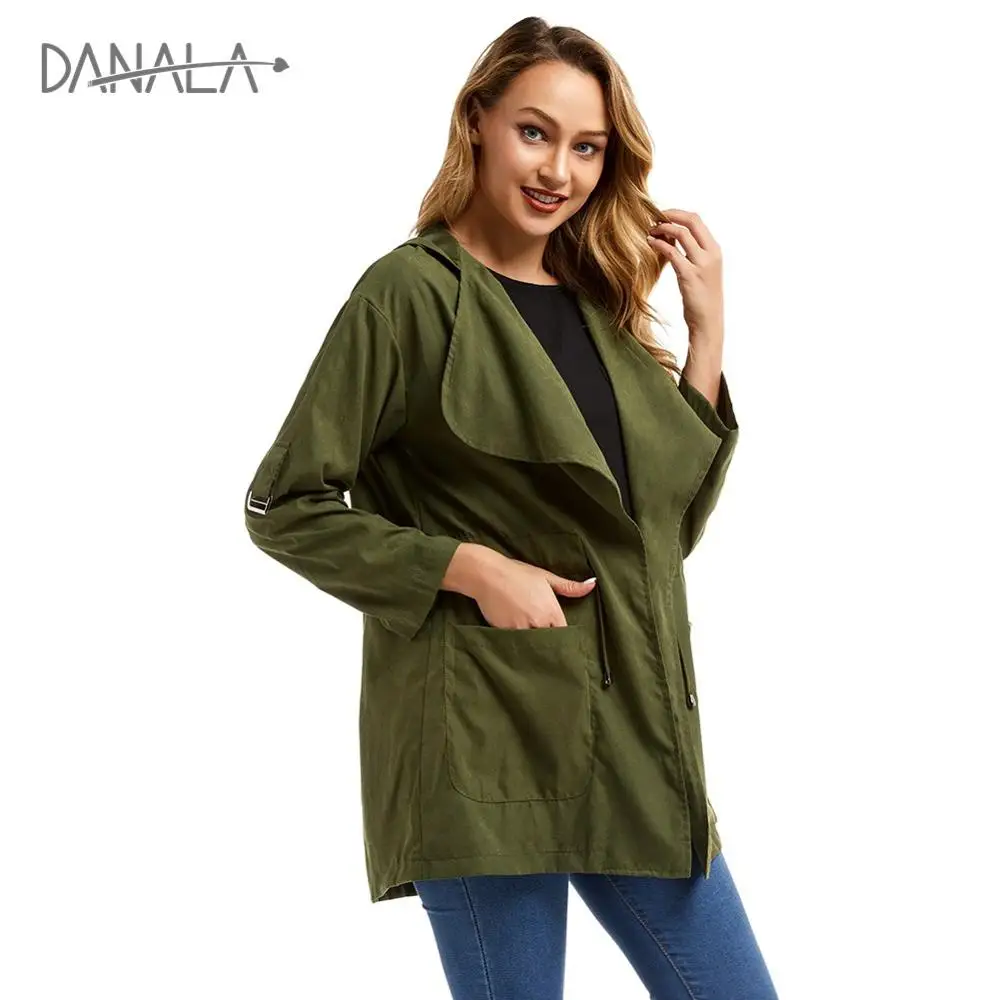 DANALA 2019 модная куртка с капюшоном для женщин новое пальто большим карманом и