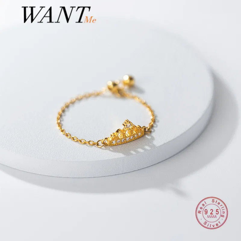 

Женское кольцо WANTME из серебра 925 пробы, регулируемое кольцо с кубинской короной
