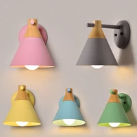 modern wall lamp led minimalist bedroom light macaron creative background wall lamp for childrens room bedside wall sconce