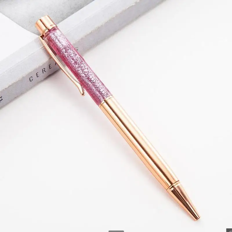 

1Pcs Creative Metal Ballpoint Pen Oily School Office Writing Stationery Ballpoint Accessories Colorful Crystal Signing Pen Gift