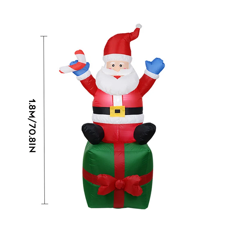 

Lighting Christmas Inflatable Ornament Blow Up Santa Indoor Outdoor Xmas Decoration with Blower for Home Garden 1.8m lpfk
