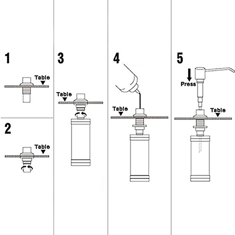 

300ML Kitchen Sink Soap Dispenser Black ABS Dispenser Detergent Liquid Soap Lotion Dispensers Stainless Steel Head