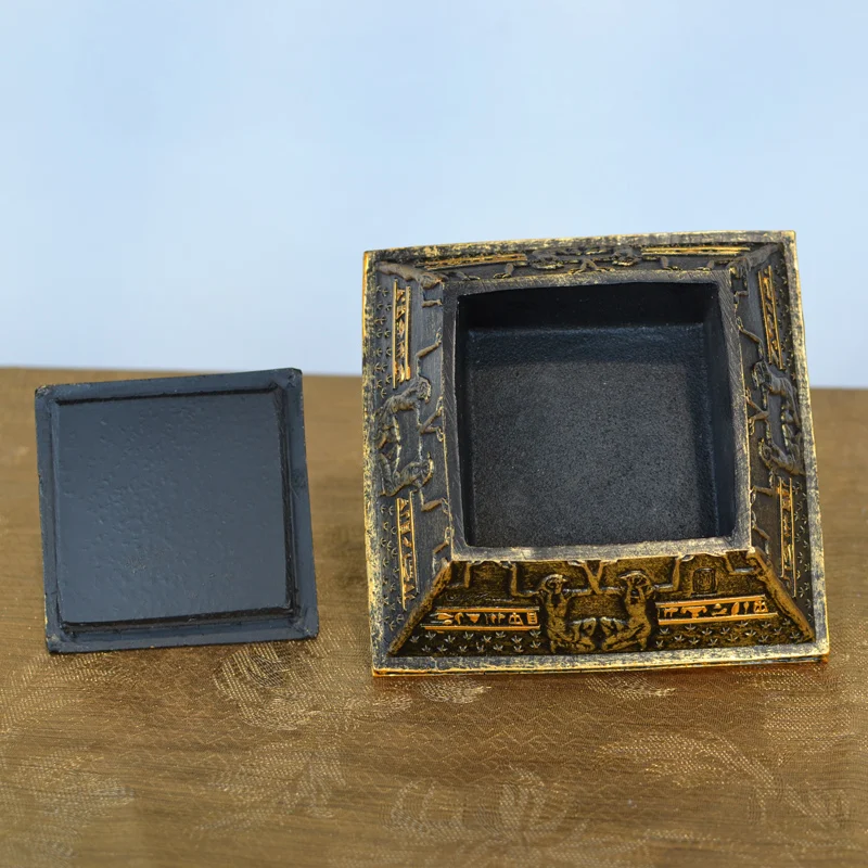 Металлическая египетская пирамида статуэтки из смолы шкатулка для ювелирных