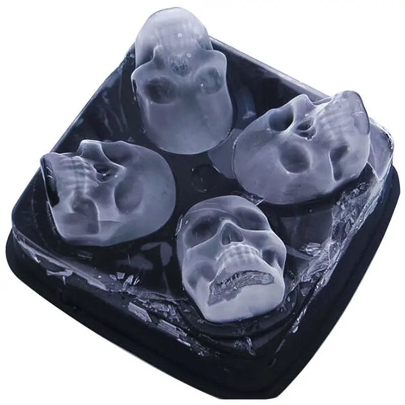 

Whiskey Ice Cube Maker Noverty Skull Shape 3D Ice Maker Cube Molder Makers Bar Silicone Trays Chocolate Mold Ice Cream Tools