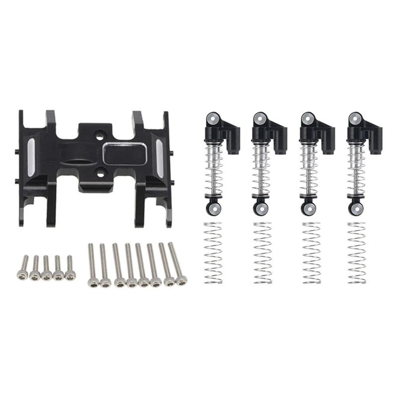 

Metal Middle Gearbox Skid Plate Transmission Mount Holder with Metal Shock Absorber Damper Spare Accessories,Black