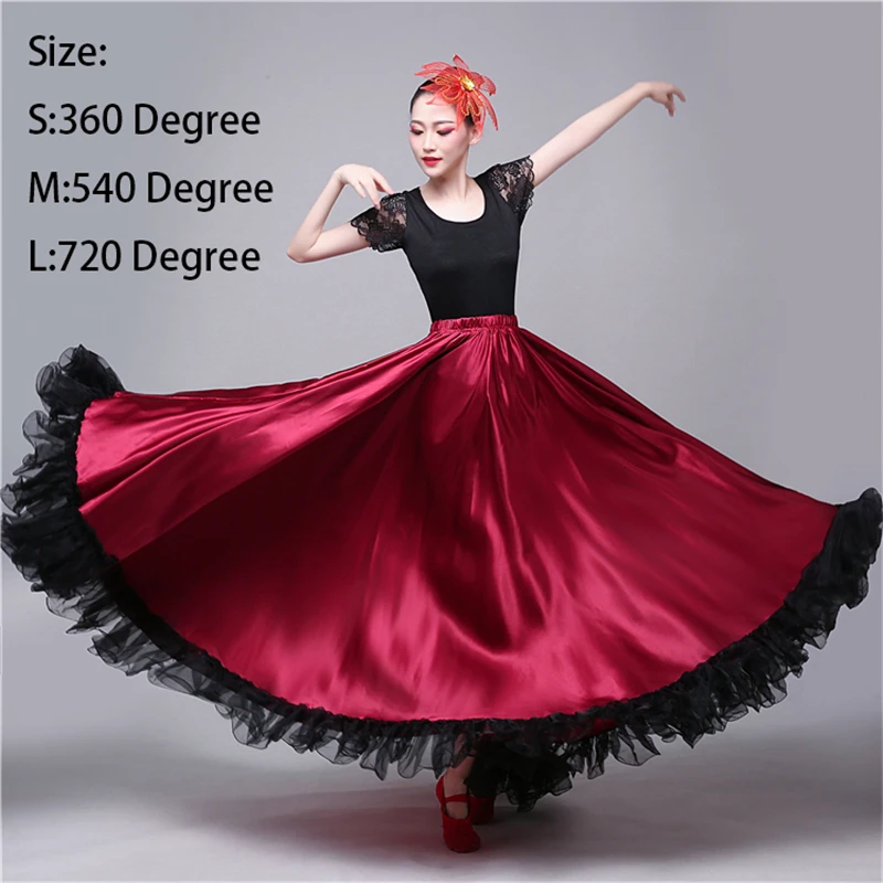 Style 1 Gypsy Испания Flamengo для девочки платье для танцев фламенко Танцы костюм Для женщин Vestidos производительность 360/540/720 градусов, хорового пения или живота Танцы - Цвет: Style 1
