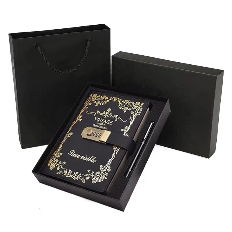 

A5 / B6 retro notebook password book with lock creative school office supplies stationery personal diary retro cover notebook