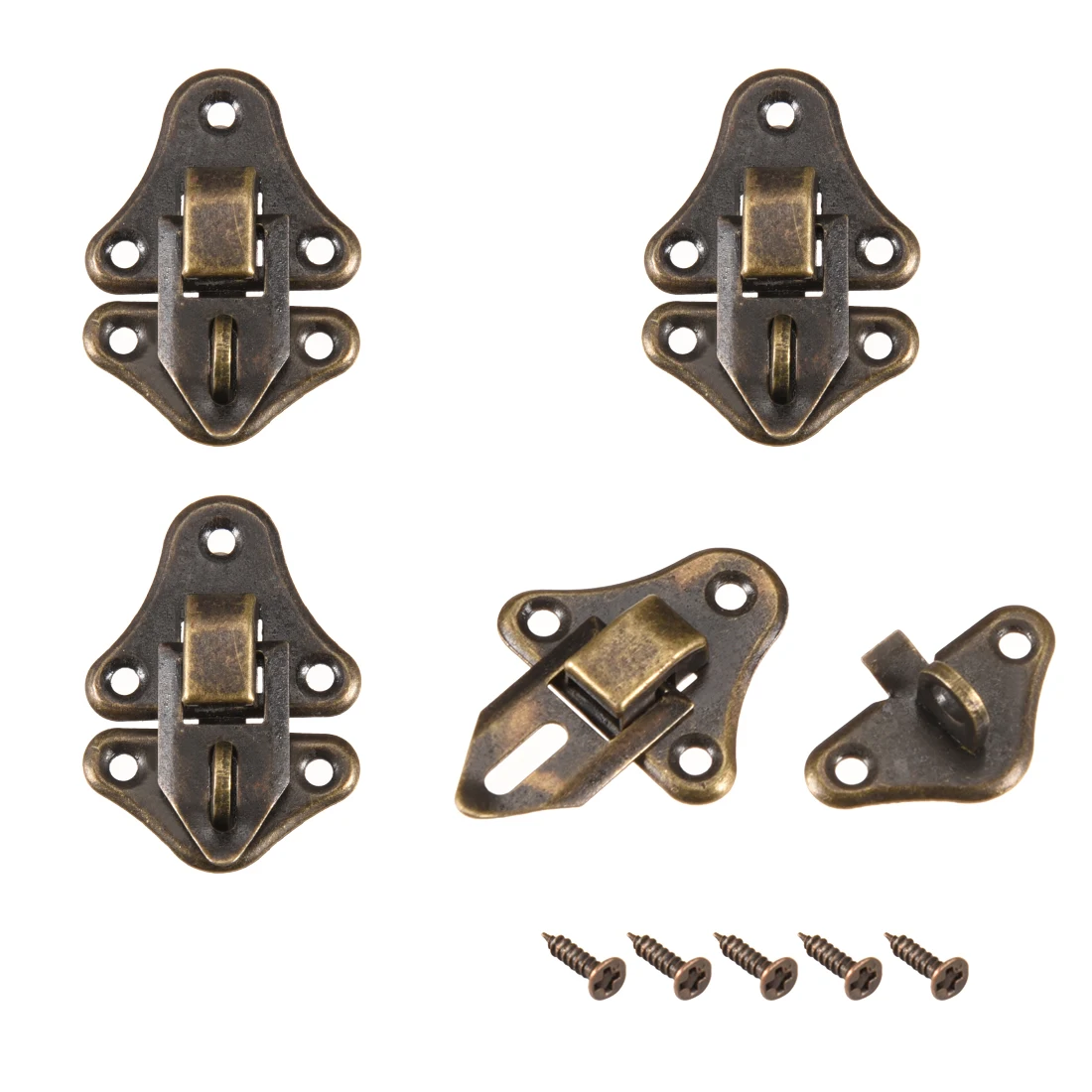 

uxcell 4Pcs Case Latch Retro Style Small Size Decorative Hasp Jewelry Cases Catch w Screws to Jewelry boxes Small cases etc