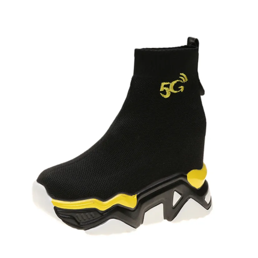 Женские ботинки носки коллекция 2019 года модная повседневная обувь на платформе и