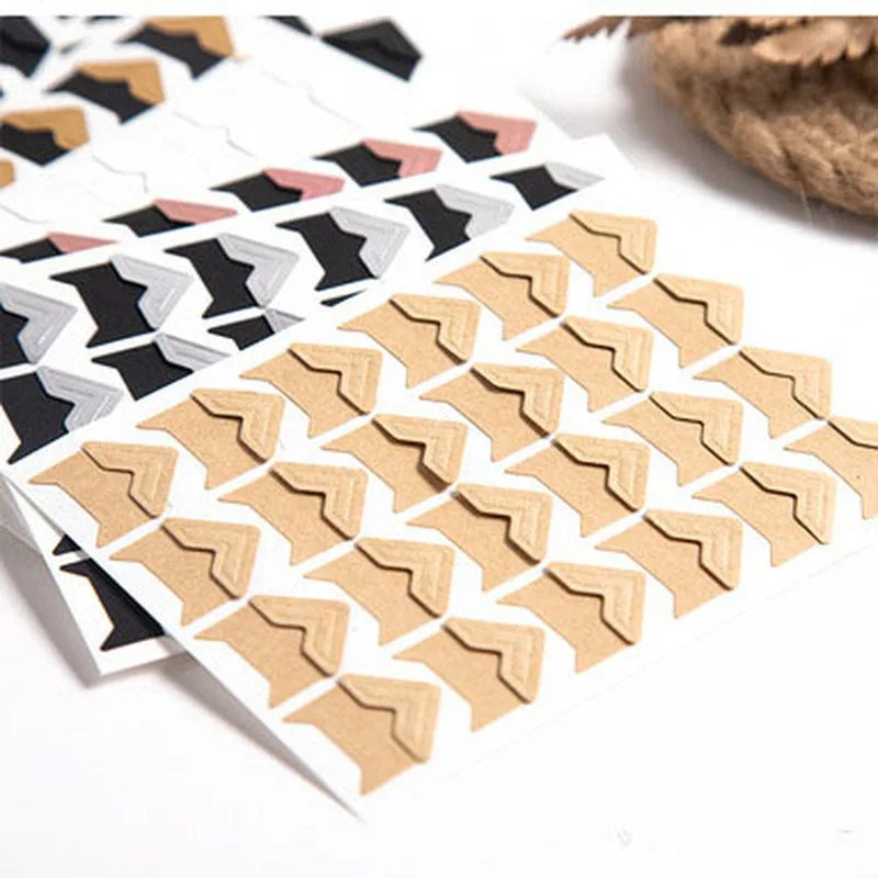 120 шт./лот сделай сам винтажные уголки для фотоальбомов угловые наклейки крафт