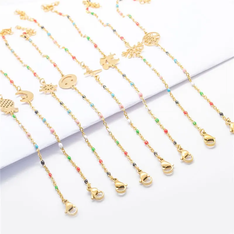 1 шт. из нержавеющей стали браслеты соединительный кабель цепи Дерево Луна золото