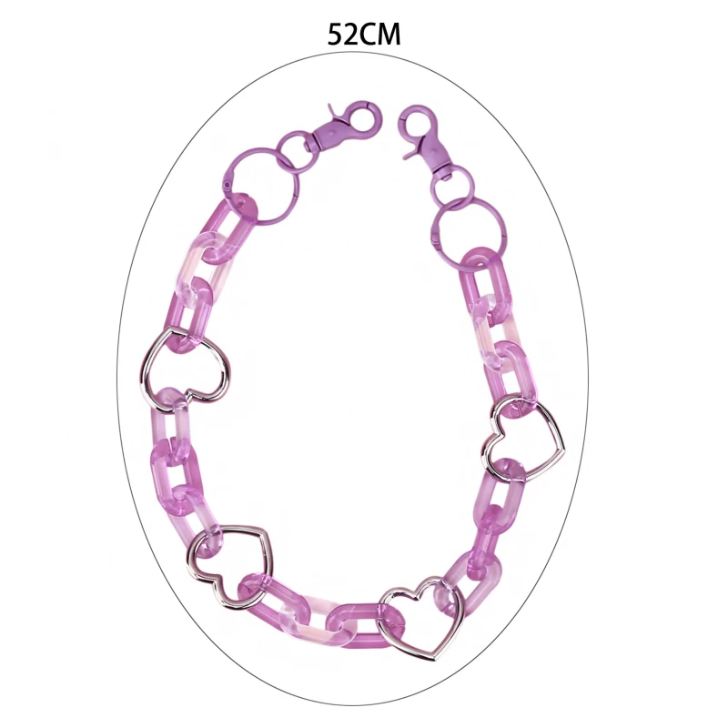 

Chic Fashion Women Punk Hip-hop Trendy Acrylic Waist Chain Male Pants Chain Jeans Punk Silver Color Heart Big Ring Pants Chains