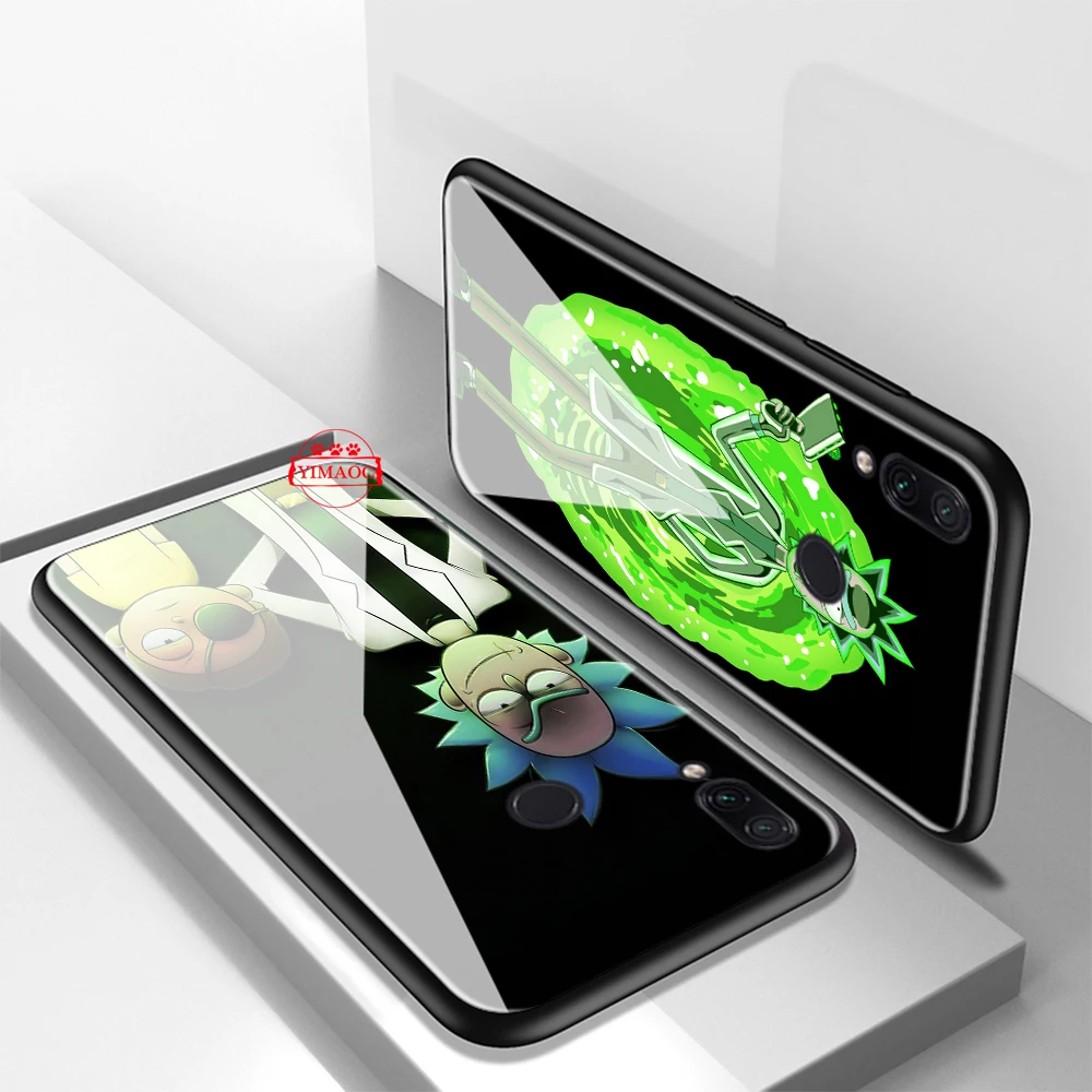 Роскошный чехол с мультипликационным принтом Рик и Морти Стекло для Xiaomi 8 Lite 9 A1 A2