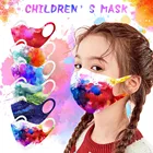 Детские регулируемые ветрозащитные 3D маски для лица, 3-слойные маски от пыли, многоразовые маски для лица вечерние принтом