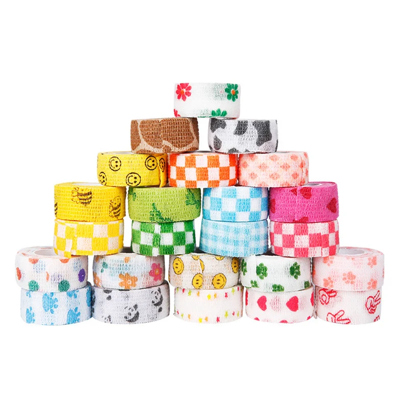 1 шт. печатных медицинский самоклеющийся склеить эластичный бинт 4 5 м красочные