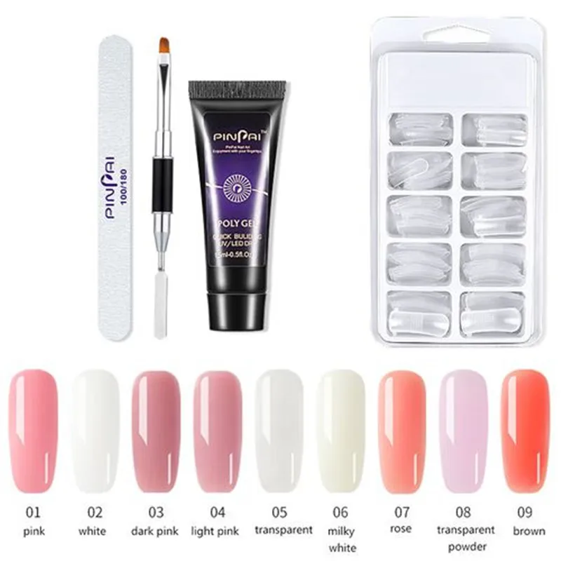 

Set for nails Poly Nail Nail Extension Polyuf Gel for Nail Art Manicure Semi-Permanent Lacquer Builder Gel