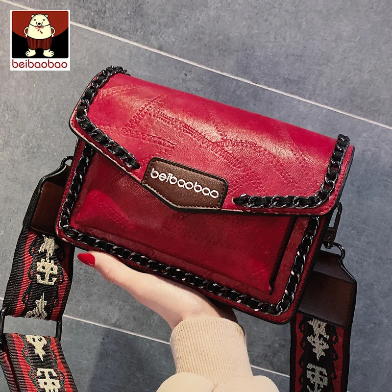 BEIBAOBAO женская сумка на плечо 2019 широкополосная английская стильная с клапаном