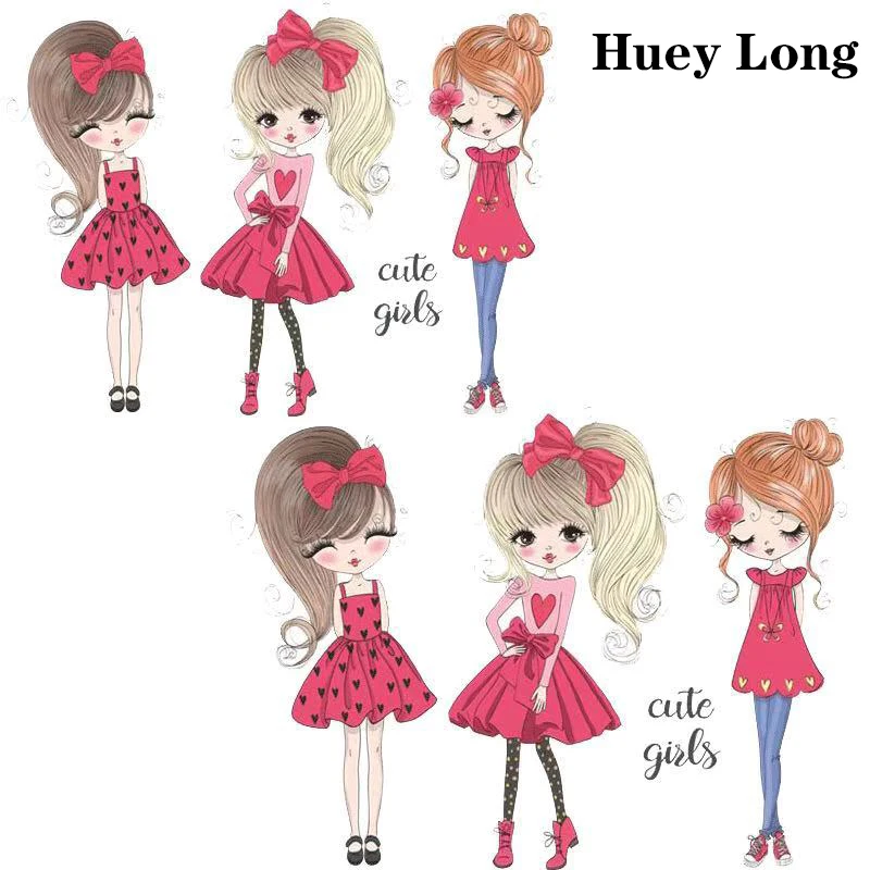 Мультяшный город девушка фея одежда теплопередача печать три девушки горячее