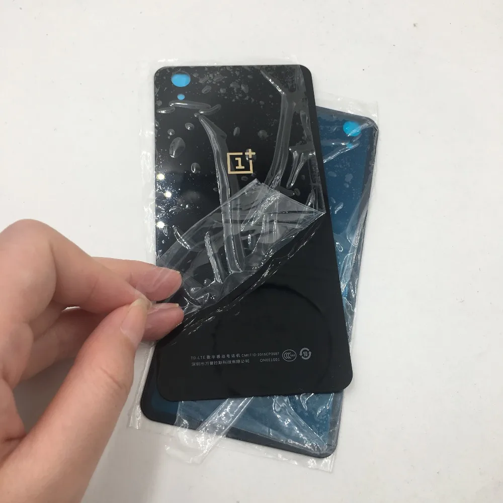 E1003 Оригинальная Крышка батарейного отсека задняя дверь корпус+ наклейка+ логотип 5," Задняя стеклянная крышка для OnePlus X E1003 OnePlus 1+ X